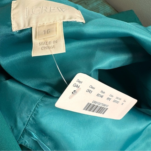 J. Crew Green Square Neck Dress with Pockets No Belt Size 16 NWT - Picture 4 of 9